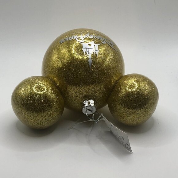 Mickey Mouse Icon Ears‎ Gold Glitter Ornament Glass Large Disney Parks - Picture 8 of 9